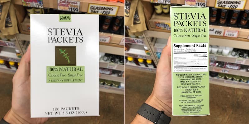 is trader joe's stevia packets safe