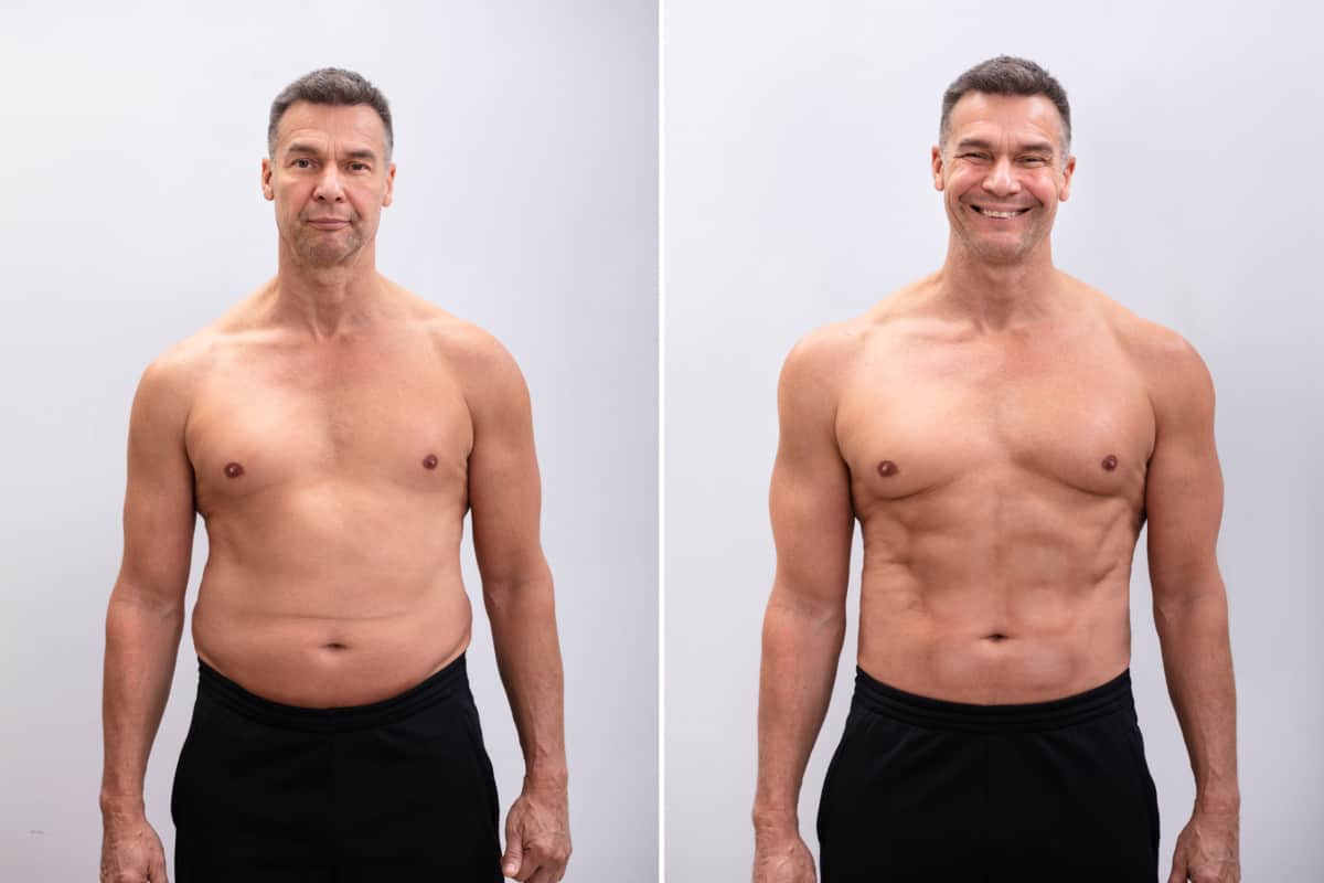 man skinny fat before and after