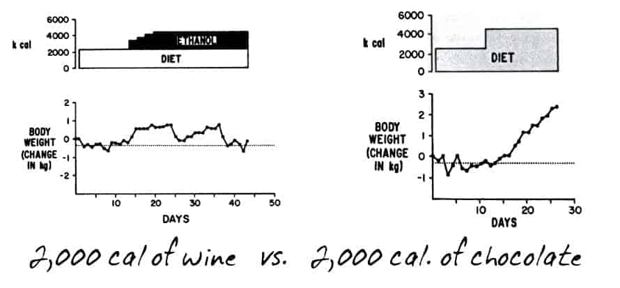 alcohol weight gain study results