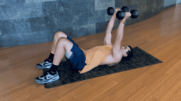 lying triceps extensions dumbbell