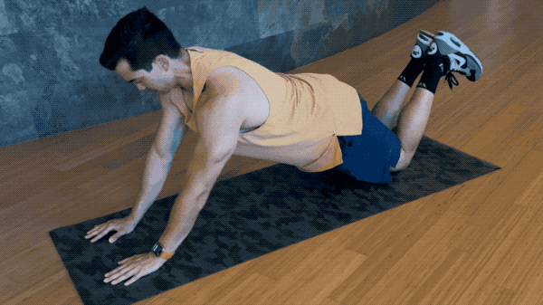 triceps floor press modified kneeling