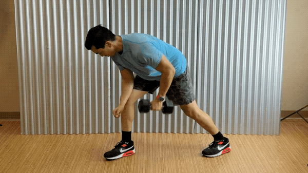 dumbbell 1 arm lawnmower row dumbbell one-arm lawnmower row exercise