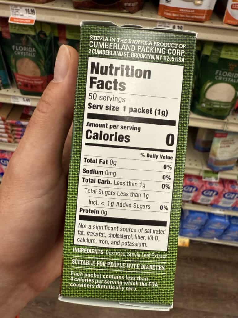stevia in the raw nutrition facts label stevia in the raw nutrition facts label