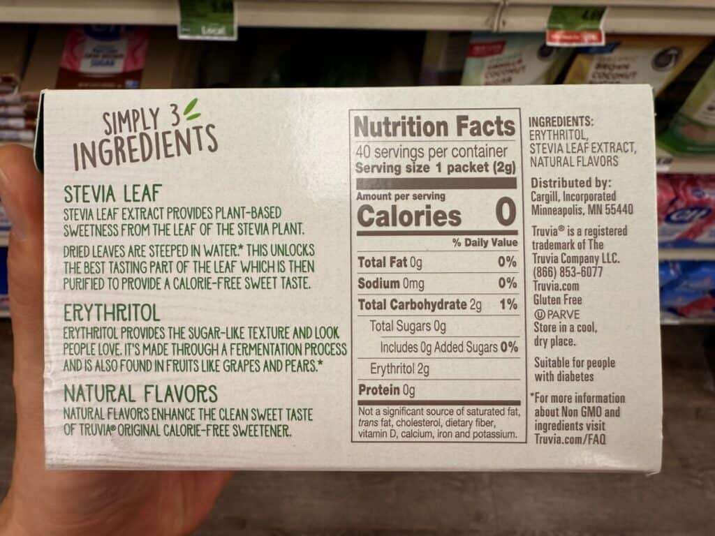 truvia stevia leaf nutrition facts label truvia stevia leaf nutrition facts label
