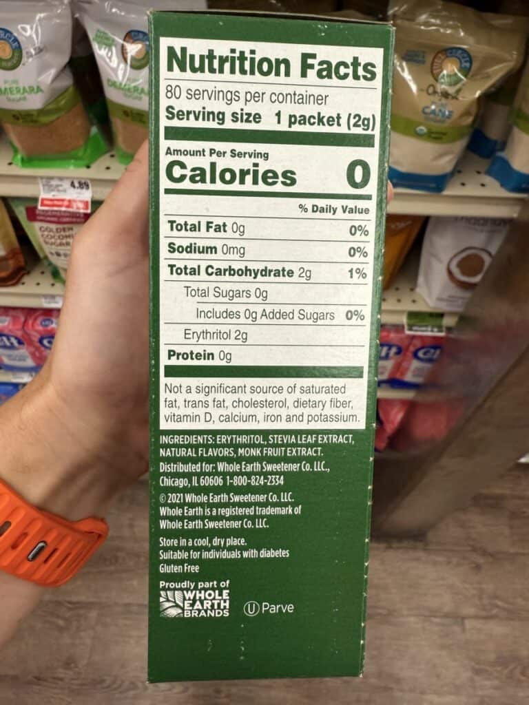 whole earth stevia sweetener nutrition facts label whole earth stevia sweetener nutrition facts label