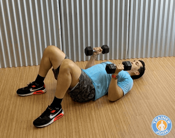 Dumbbell Close Grip Floor Press Dumbbell Close Grip Floor Press exercise demonstration