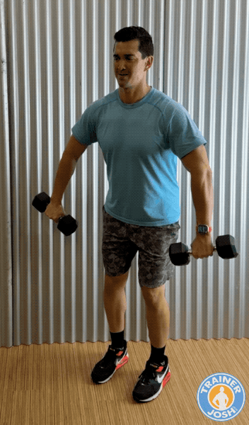 db elbows out curls dumbbell elbows out cross body hammer curl exercise