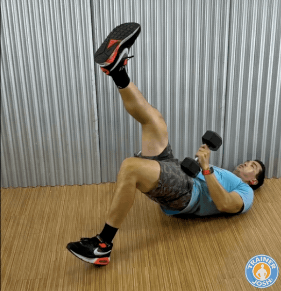 dumbbel one legged glute bridge dumbbell one-legged glute bridge exercise demonstration