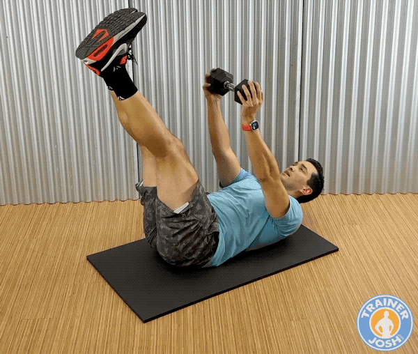 dumbbell crunches dumbbell crunches exercise demonstration