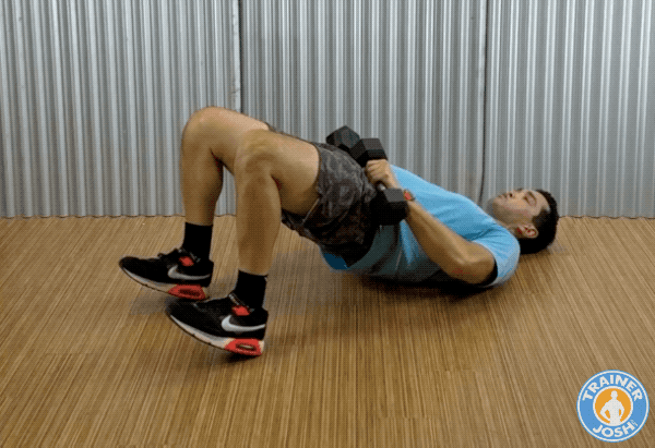 dumbbell glute bridges dumbbell glute bridge exercise demonstration