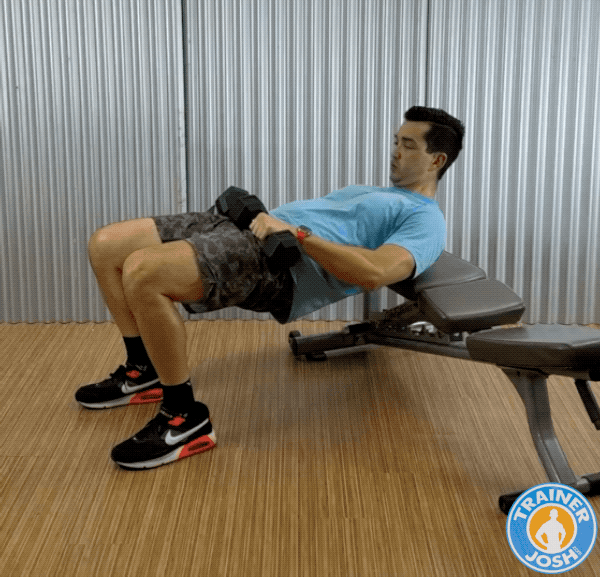 dumbbell hip thrusts dumbbell hip thrusts exercise demonstration
