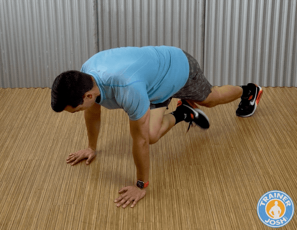 cross body mountain climbers exercise demonstration