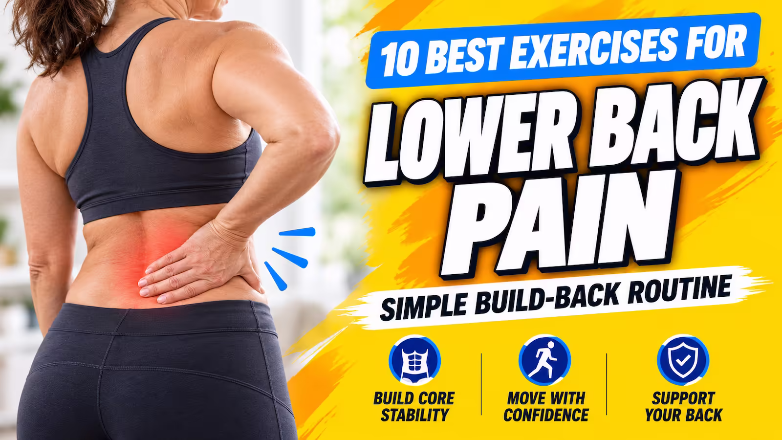 middle aged woman hold her lower back pain