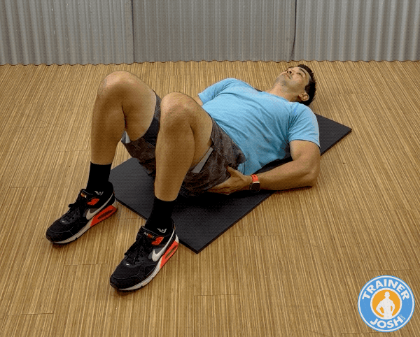mcgill coin squeeze glute bridge exercise demonstration
