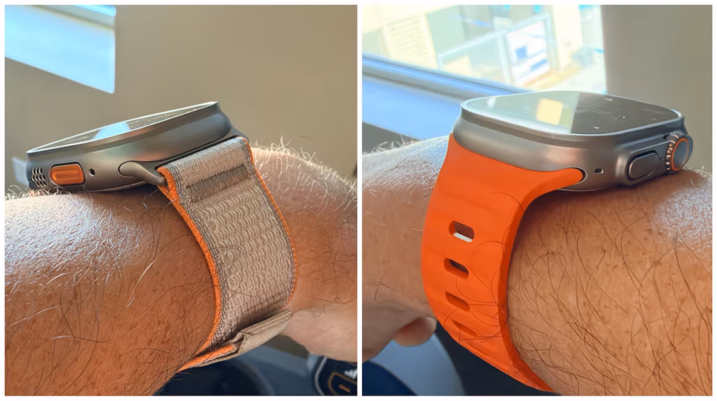 apple watch ultra4 vs ultra2 setup Apple Watch Ultra 2 and Ultra 4 band fit on opposite wrists